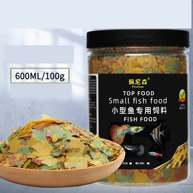 40g/100g Aquarium Fish Food Flakes For Tropical Goldfish Fish Ornamental Small Koi Marine Food Feeding Fish Supplies