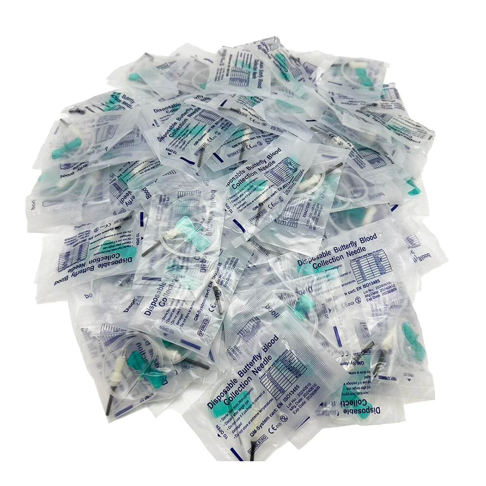 100pcs/lot Disposable Butterfly Blood Collection Needle double wing type Blood Collection Needle Pet Care Room Cat Dogs Animal