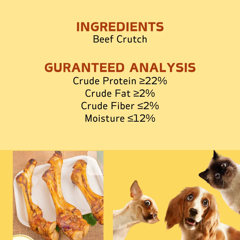 1/2 Pack-2/4 Count x 70-110g Beef Flatbone, Natural Ingredients, Natural Dog Treats, Healthy, Easily Digestible