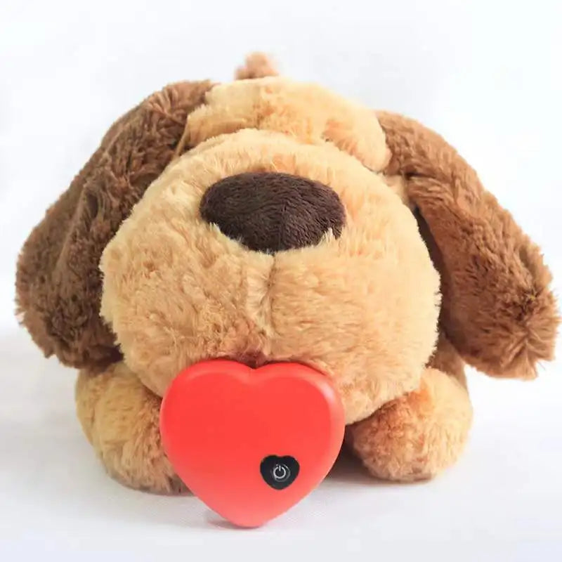 【Calming Anxiety Relief】Dog Plush Toy with Heartbeat Simulator Warm Puppy Sleep Companion Stress Relief Cuddly Toy for Anxious
