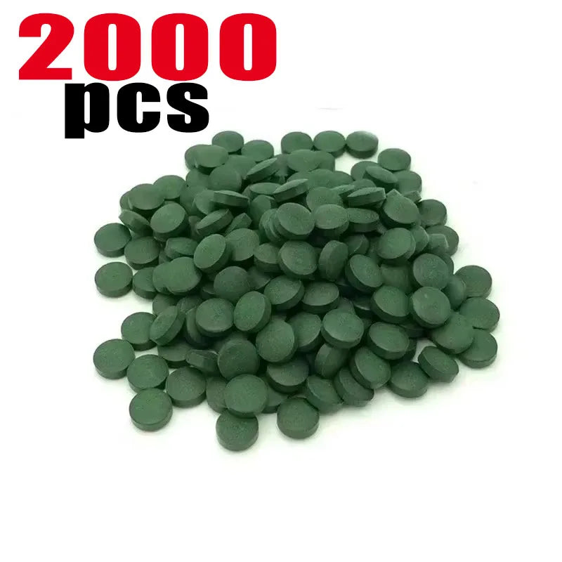 100/1000/2000Pcs High Purity Spirulina Tablets, Spiral Seaweed Concentrate, Favorite Pet Food, Fish, Shrimp, Fish Food, Aquarium