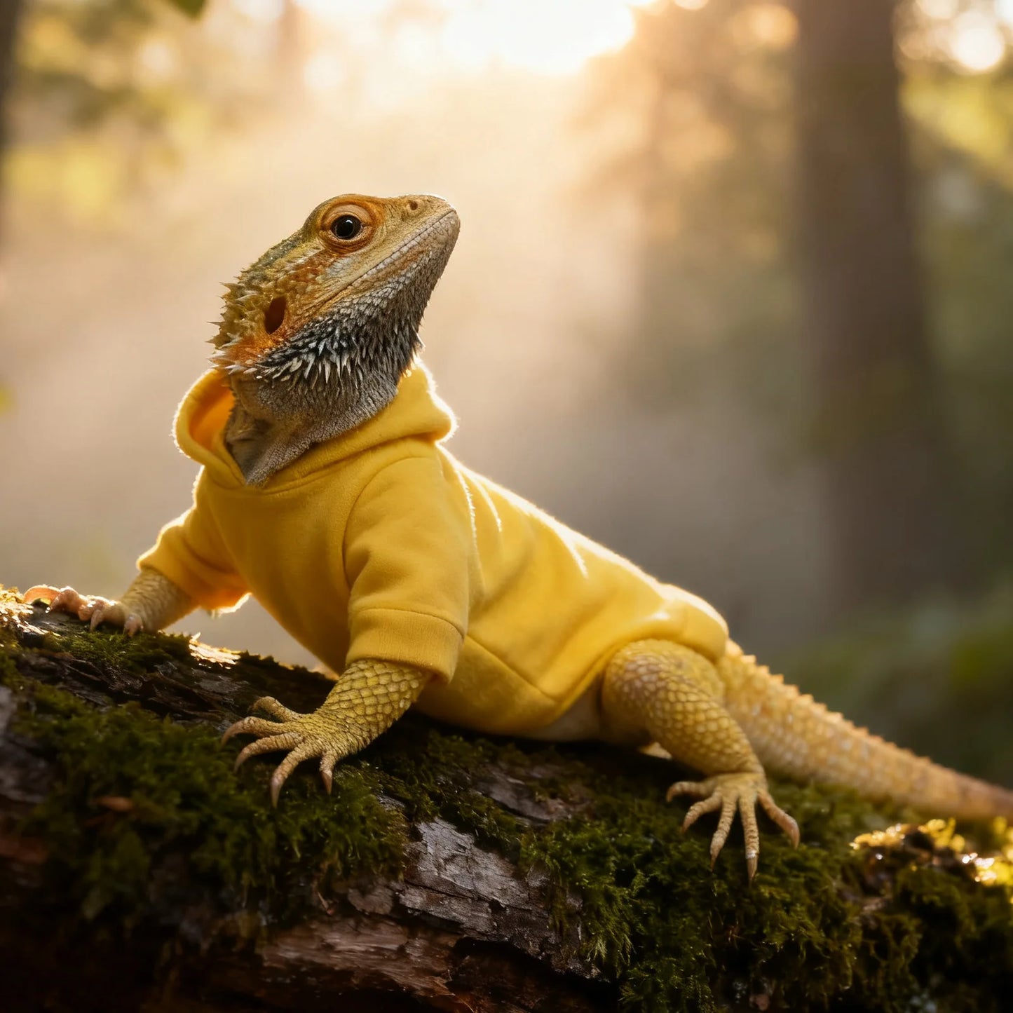Lizard Hoodie T Shirt Reptile Outfit for Outdoor Walks Pet Transformation Costume for Lizards Exotic Pet Clothing for Dress Up