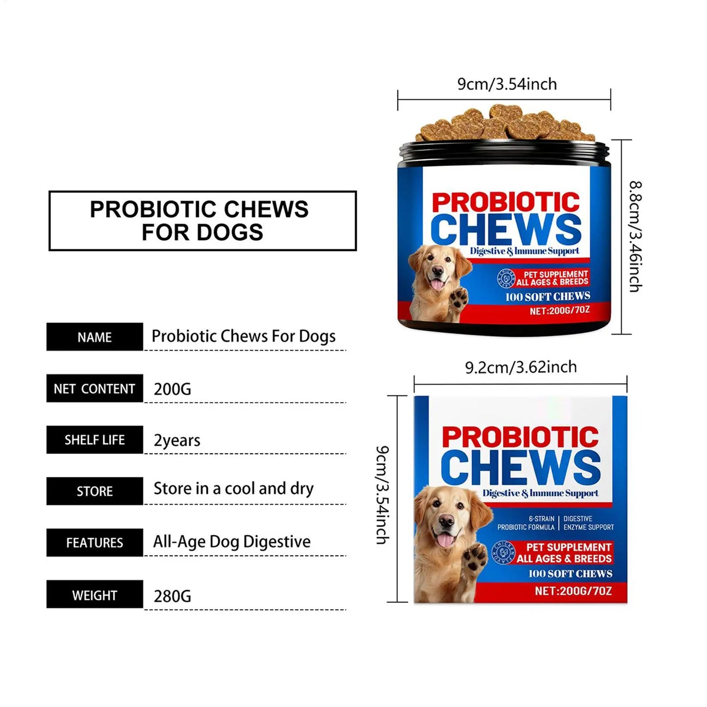 Dog Gut Health Supplement Healthy Natural Treats 200g Stomach Relief Dog Digestive Bites For After Meal Seasonal Changes Food