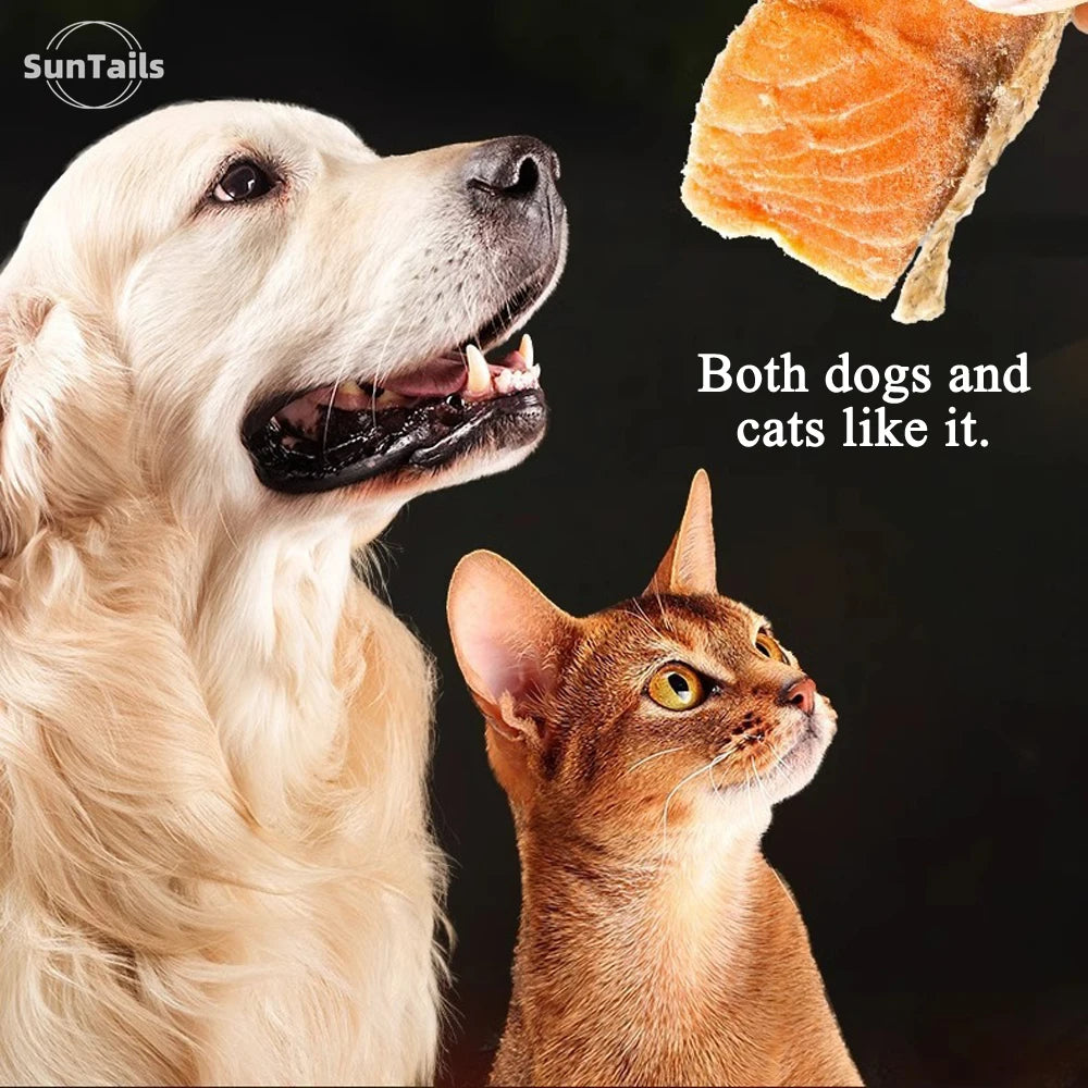 Freeze Dried Salmon Cat and Dog Treats, Wild Caught, Single Ingredient | Natural High Value | Gluten Free, Grain Free