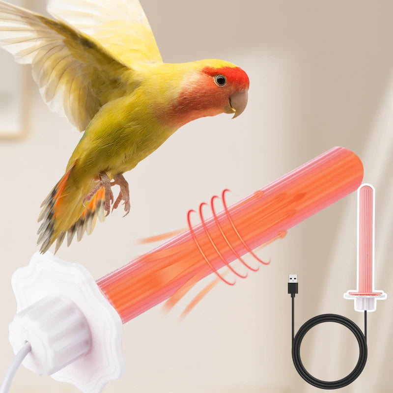 Heated Perch for Pet Birds Winter Warm USB Heating Bird Stand Warmer for Parakeets Canaries Budgies Finches Cage Accessories