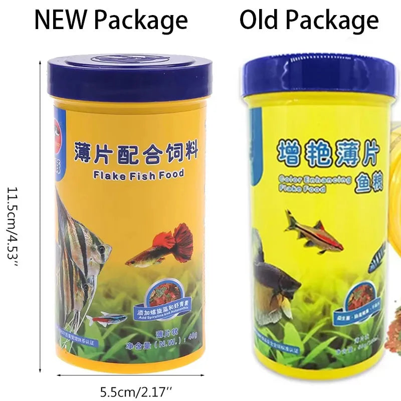 Fish Food Coloring and Brightening Feed High-nutrient Tropical Fish Growth Healthy Fish Food Flakes