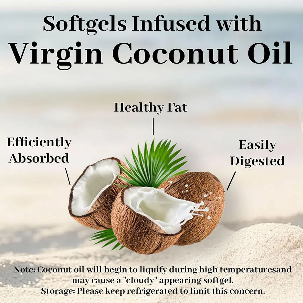 180/300 Vitamin D3 K2 Softgel Supplement with Coconut Oil - 2-in-1 Vitamins D & K Complex | Extra Strength, Easy to Swallow