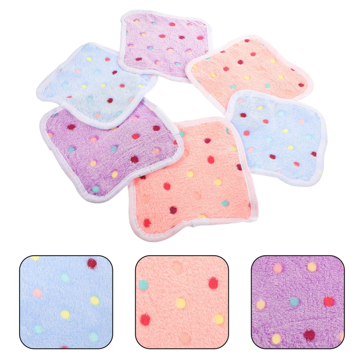 6pcs Pet Blanket Coral Fleece Small Animal Sleeping Mat For Hamster Guinea Pig Ferret Squirrel Warm Compact Cage Liner Bed